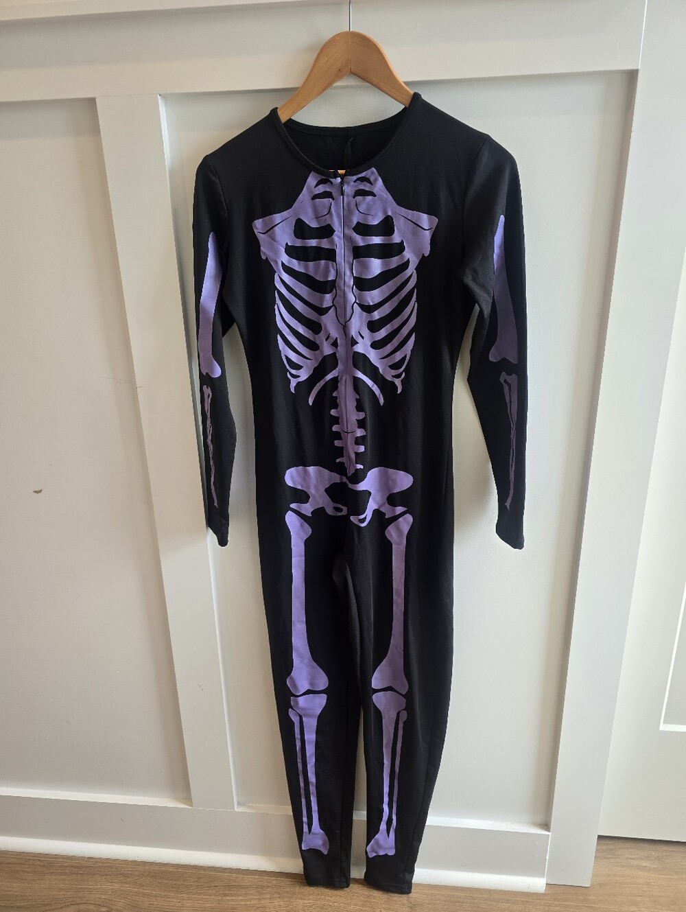 Tipsy Elves Women's Purple And Black One-Piece Skeleton Costume Size Medium